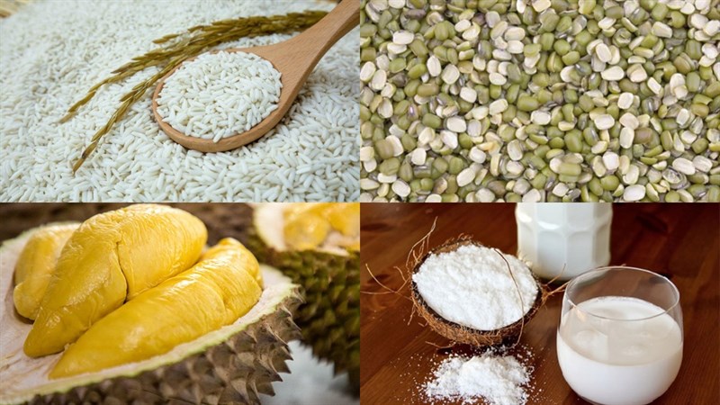 Nguyên liệu làm xôi sầu riêng