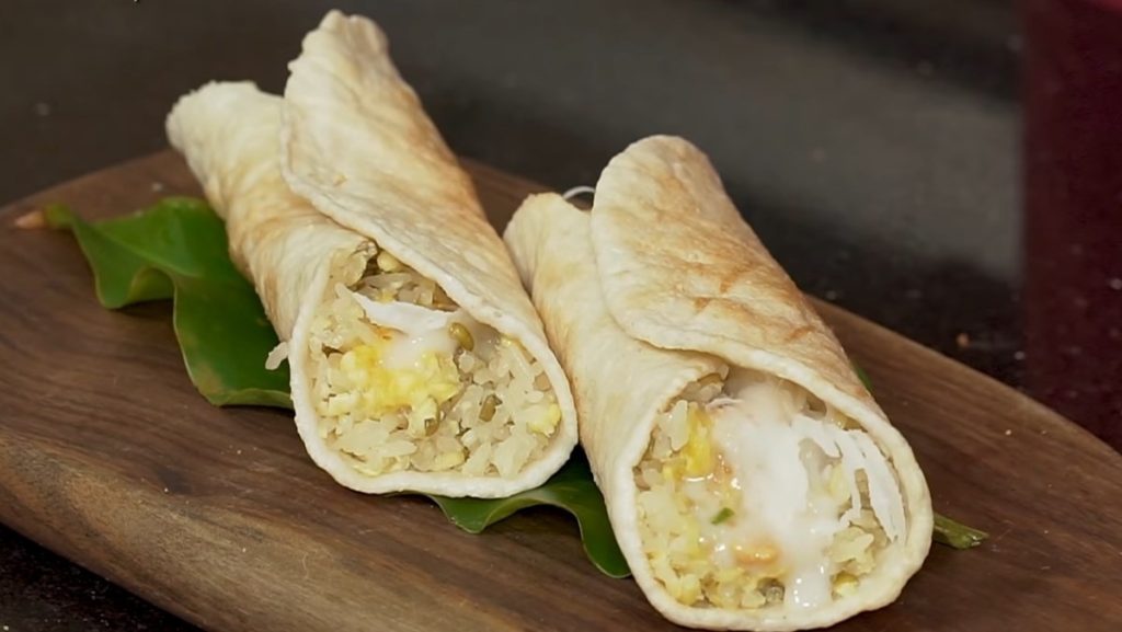 xôi sầu riêng bánh phồng nước cốt dừa