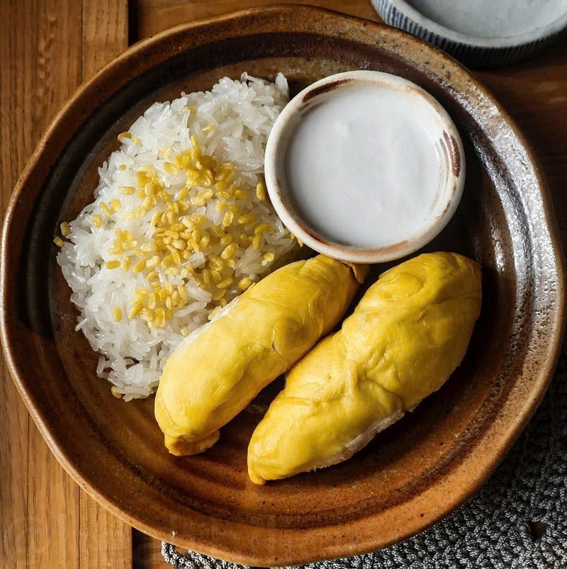 xôi sầu riêng lá dứa